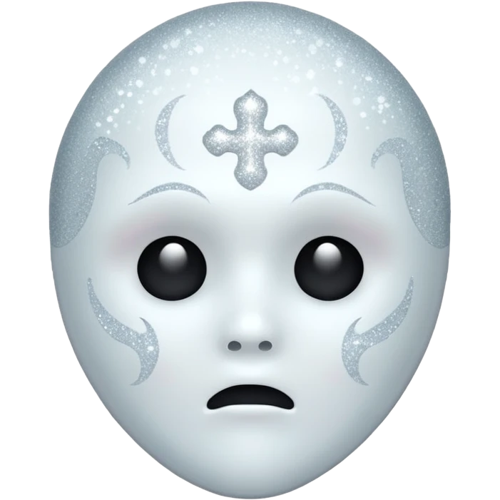 white Ghost face glitter  emoji