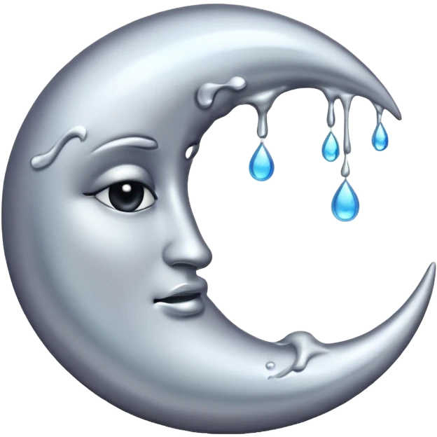 Mealting waning crescent moon emoji