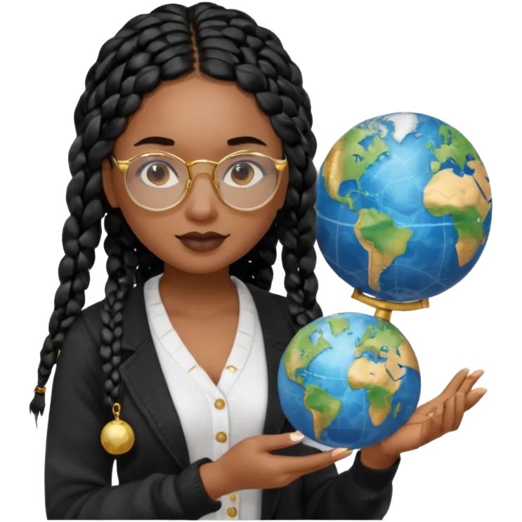 a-young-woman-wearing-fine-gold-round-glasses-and-black-hair-in-several-box-braids,-she-has-light-black-skin,-and-she's-wearing-a-white-shirt-with-an-black-cardigan-on-top.-she's-holding-a-globe-in-one-hand.png emoji