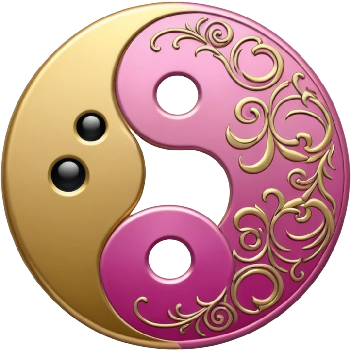 Yin Yang gold and pink emoji