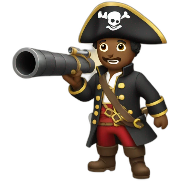 A pirate shooting cannonball emoji