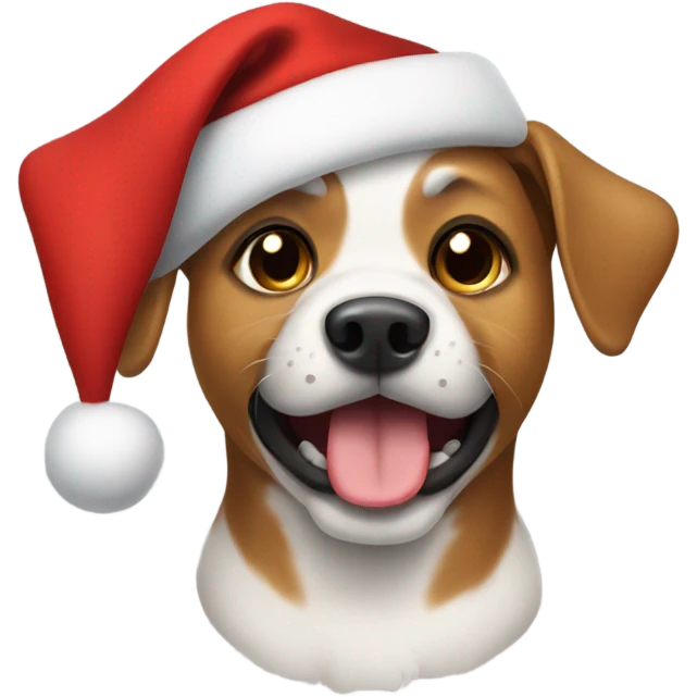 dog with christmas hat emoji