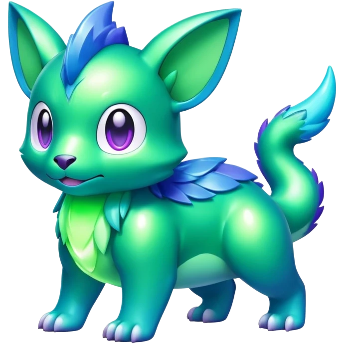 Shiny epic green blue and purple animal-fakemon emoji
