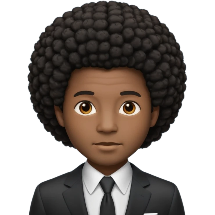 afro hair man suit emoji
