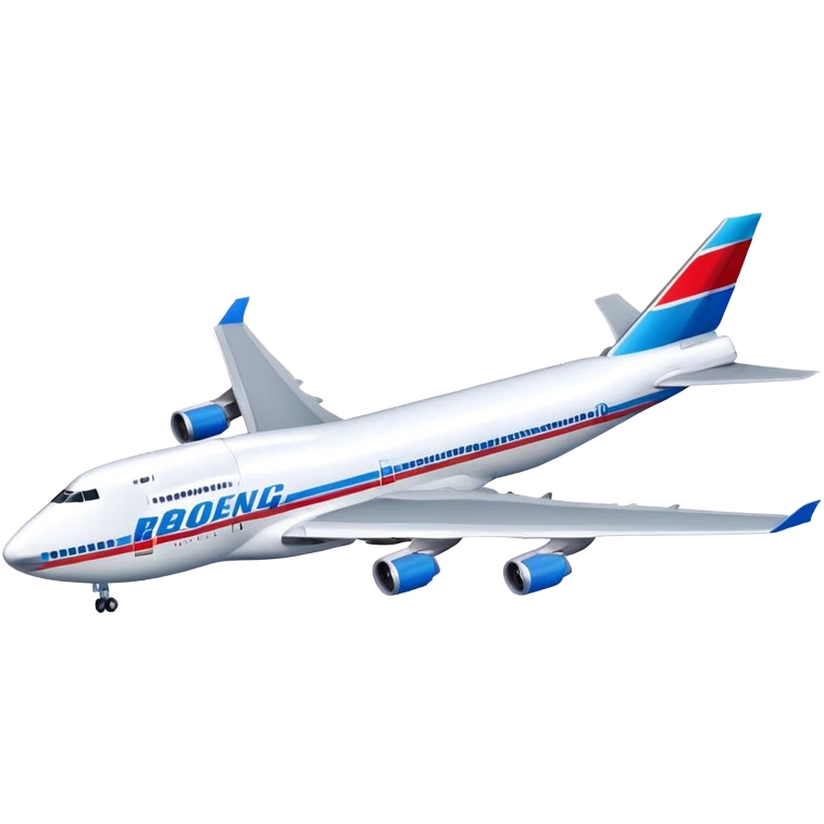 Boeing 747 - Boeing (Model Year: 2020) (Iconic colour: White with red and blue) emoji