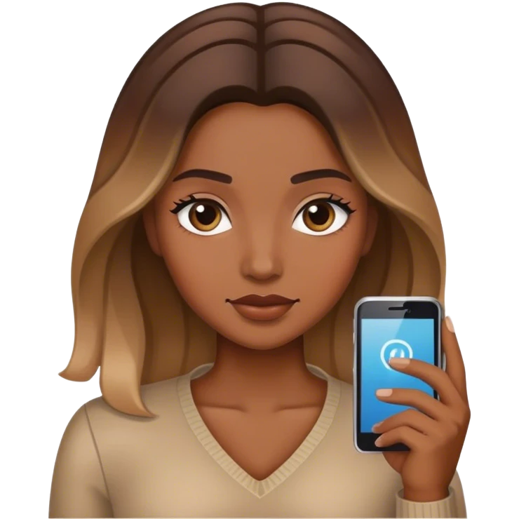 Realistic balage hair  woman speaking on 1 cell phone emoji