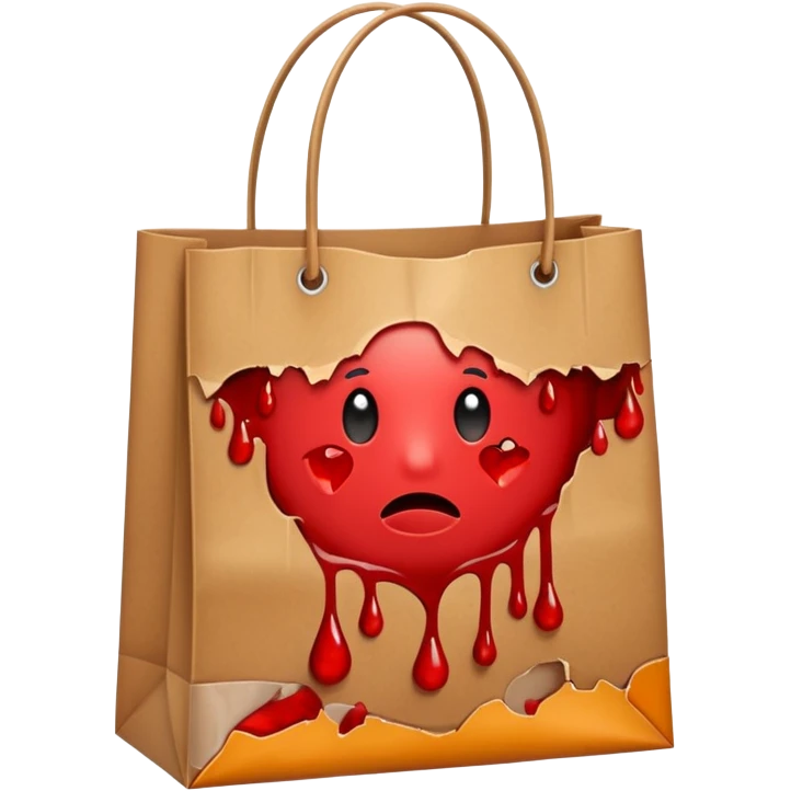 shopping bag brown with blood drops  emoji