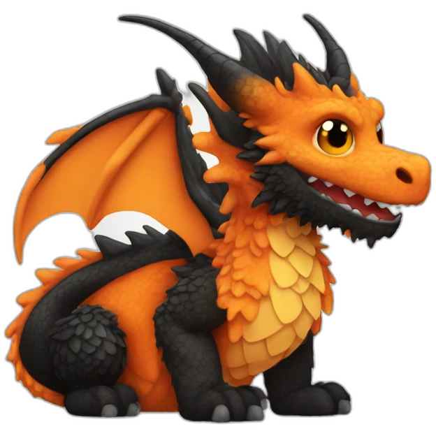 orange and black fluffy dragon emoji