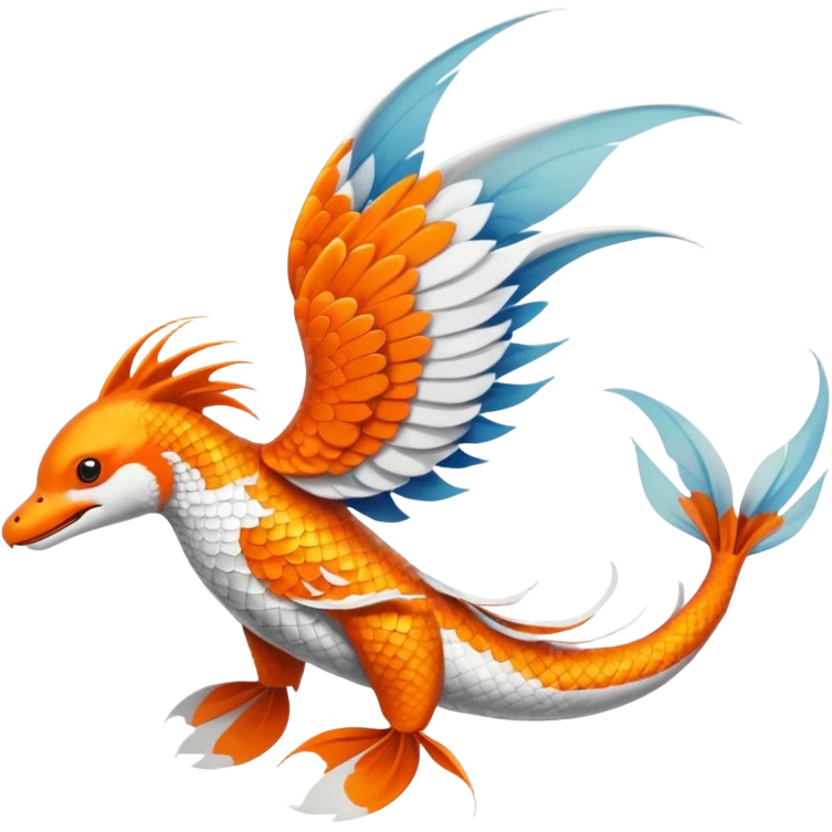 Koi-sergal-birdy-fusion-hybrid-animal-creature, Full body  emoji