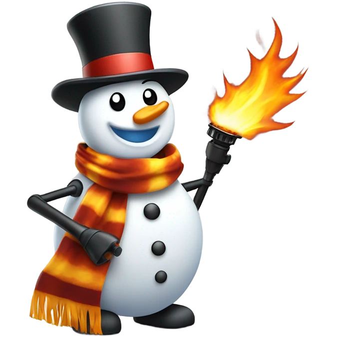 Snowman with a flamethrower  emoji