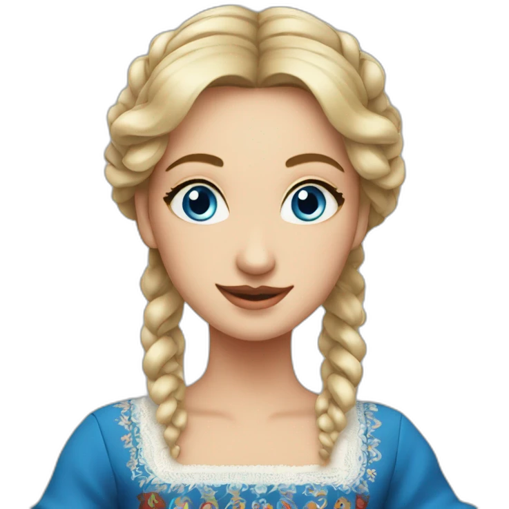 The folk polish woman dance, blue eyes emoji