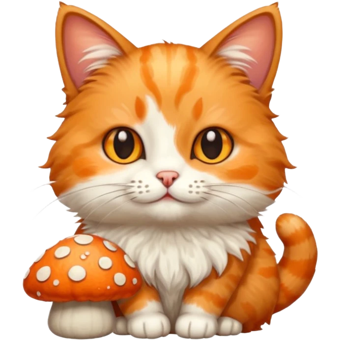 cat holding mushroom emoji