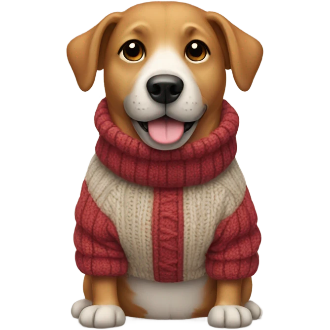 Dog wearing a winter sweater emoji