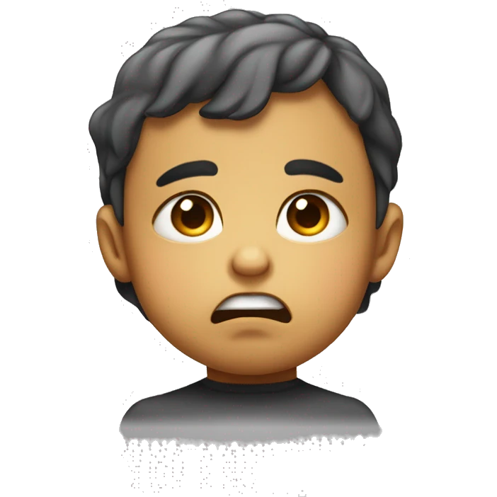 Face with bottom lip curling down pouty baby frown about to cry emoji