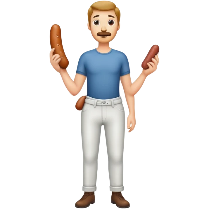 Guy with sausage in his pants emoji