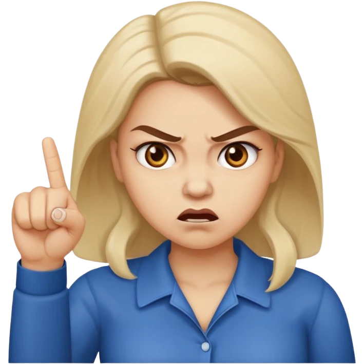 An angry lady with her finger up saying “Don’t PMO” emoji