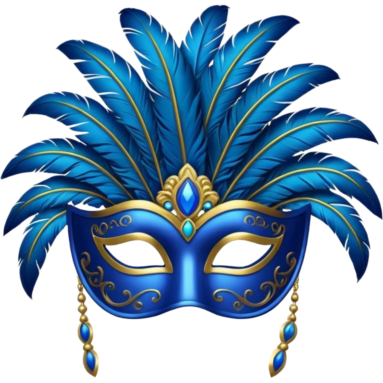 karnaval maskesi mavi emoji