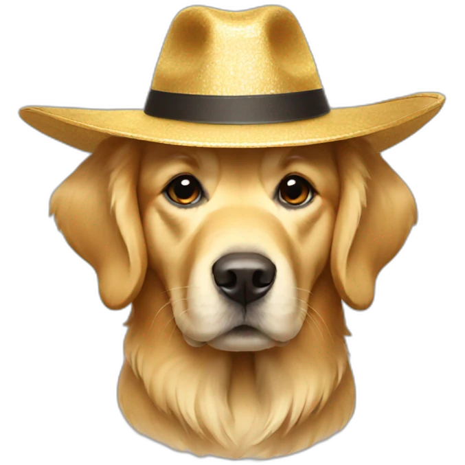 golden retriever avec un sombrero emoji