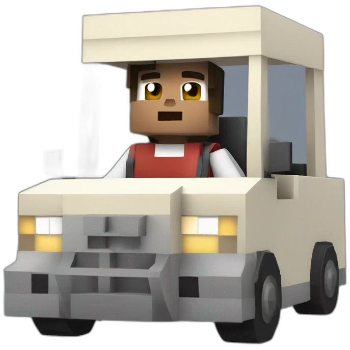 Steve Minecraft  entrain de conduire une voiture  emoji