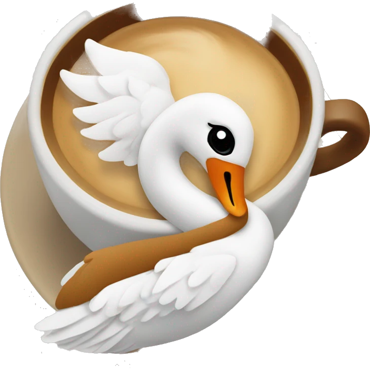 Coffee with swan design emoji