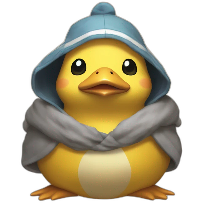 Psyduck with word "FINALE" in a phylactery emoji