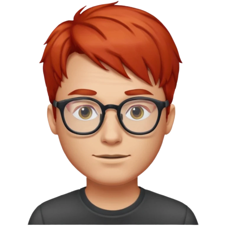 red unique hair with glassess guy  emoji