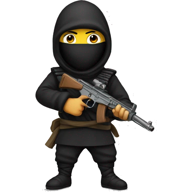 Ninja holding gun emoji