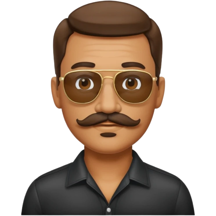 mustache police with sunglasses emoji