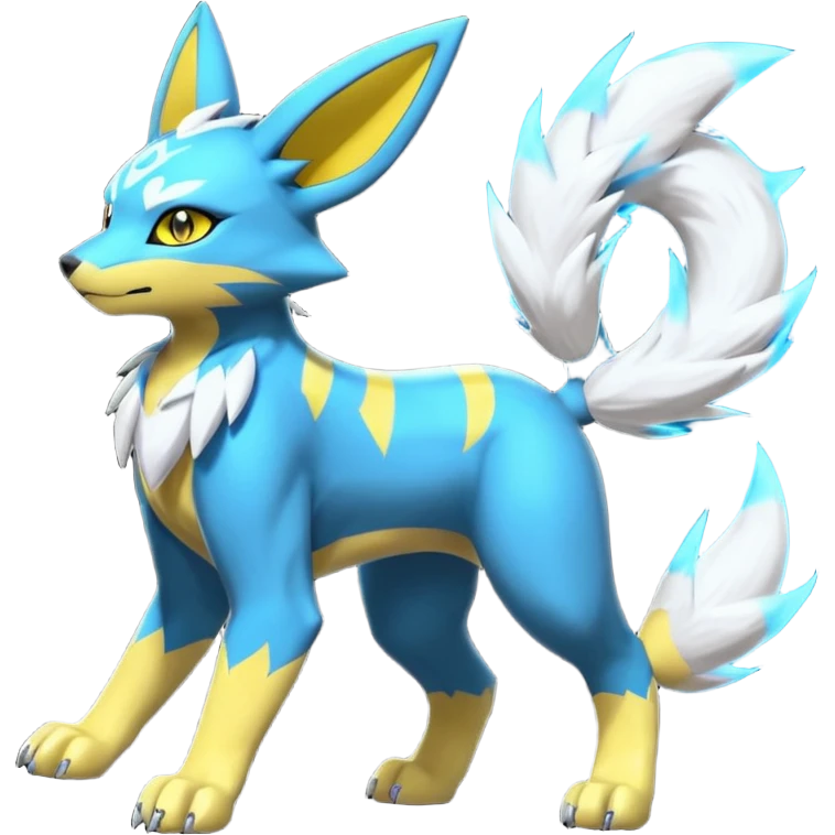 Zeraora-Renamon-Electrike-Umbreon-Lombax-Weregarurumon-fusion-creature (full body emoji