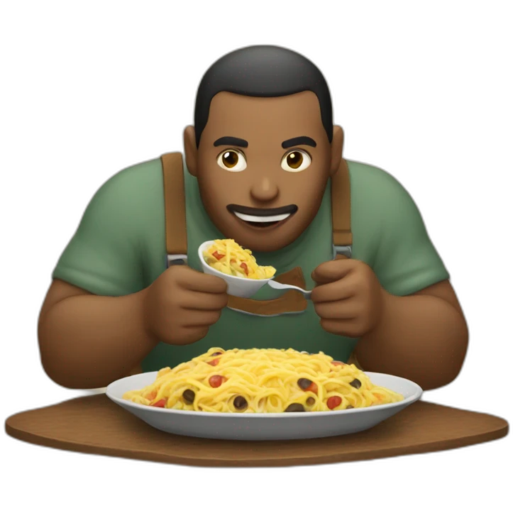 Hombre comiendo emoji
