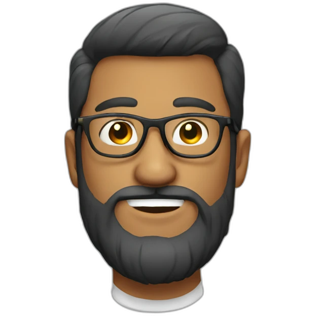 bold guy beard with glasses emoji