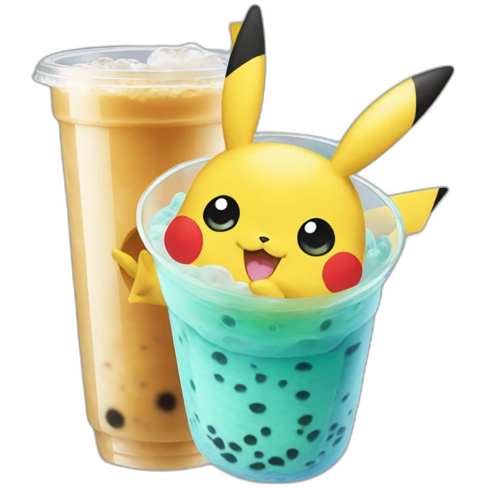 Pikachu bubble tea emoji