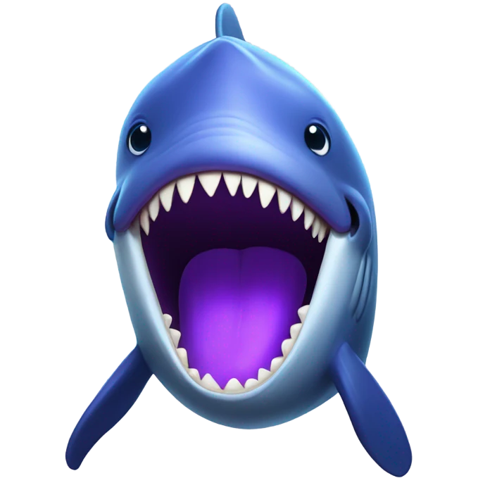 Blue whale purple, open mouth emoji