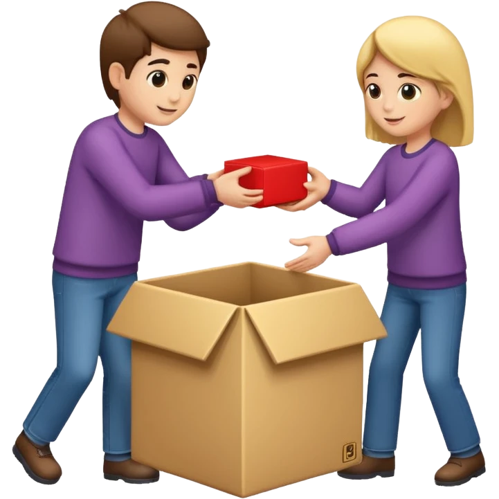 Person giving box to another person emoji