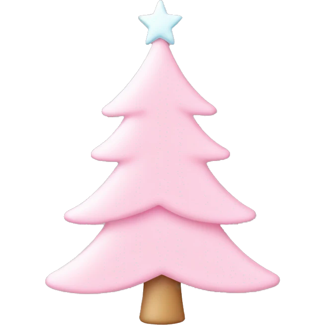 pastel pink christmas tree emoji