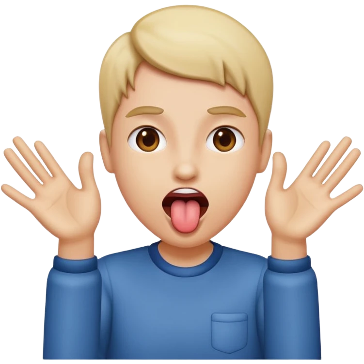 Tongue out with hands open on the side emoji