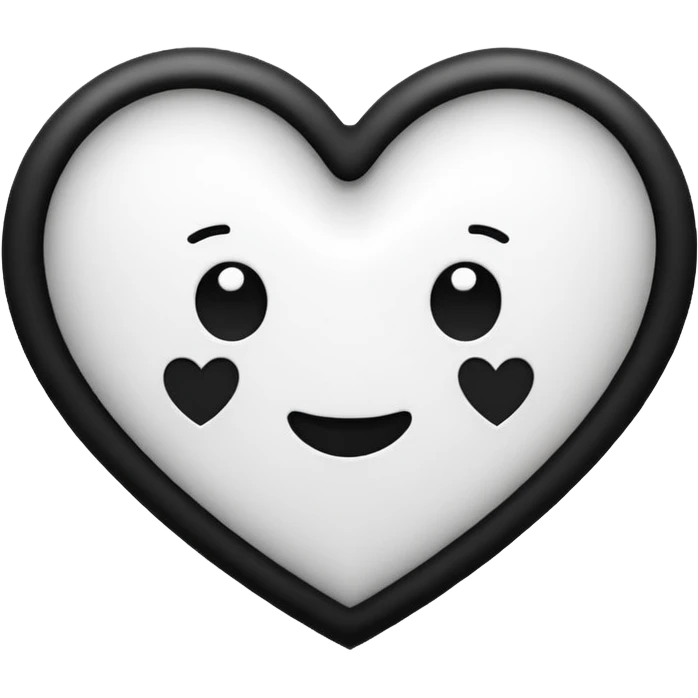 heart black and white doodle  emoji
