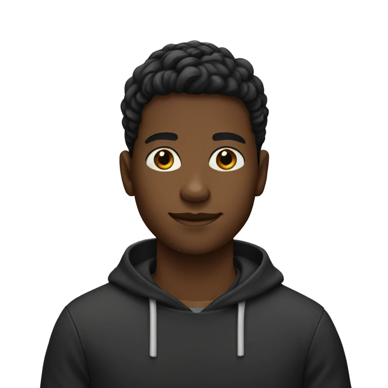 Joven de 13 años con pelo negro  emoji