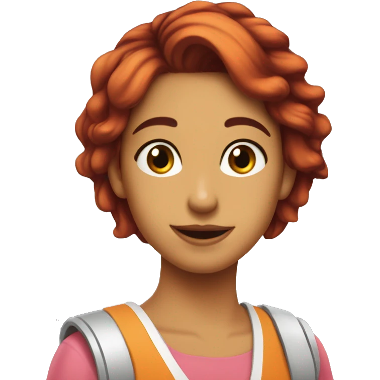 chica pelirroja cn pecas emoji