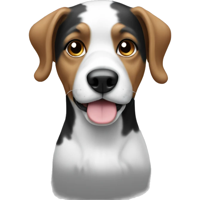 Dog with black and white emoji
