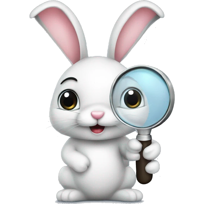 bunny with magnifying glass emoji
