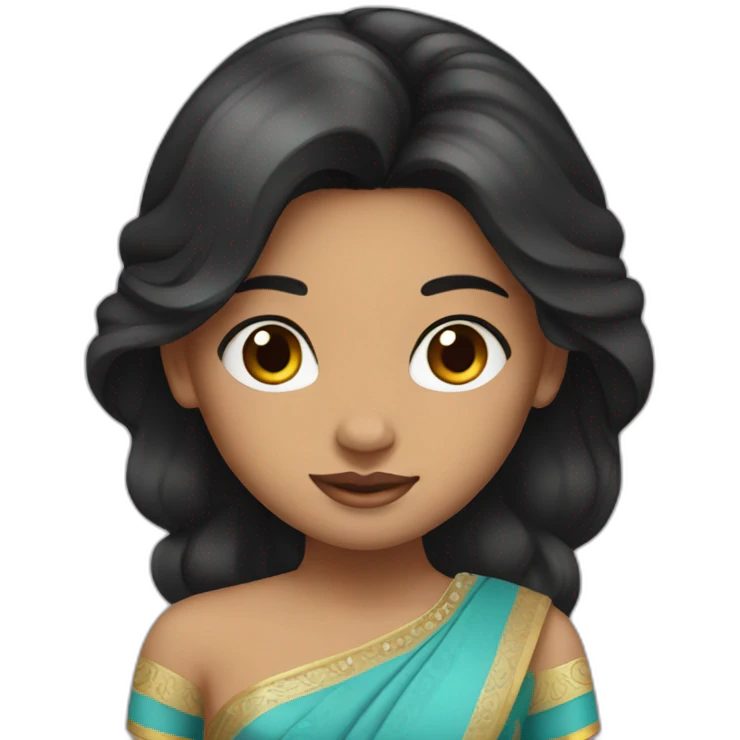 iPhone-style princess emoji with black hair, Indian girl pretty skintone  emoji