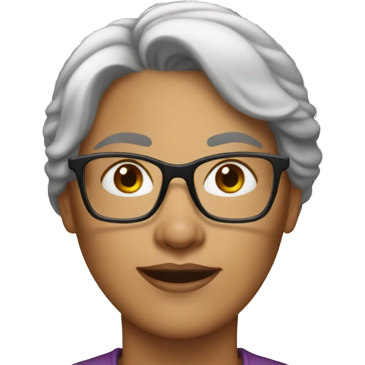 middle-aged woman with glasses emoji