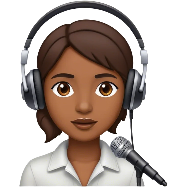 Singer wearing a headset mic emoji