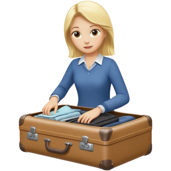 Blonde girl packing a suitcase emoji