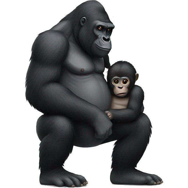 gorilla holding a baby emoji
