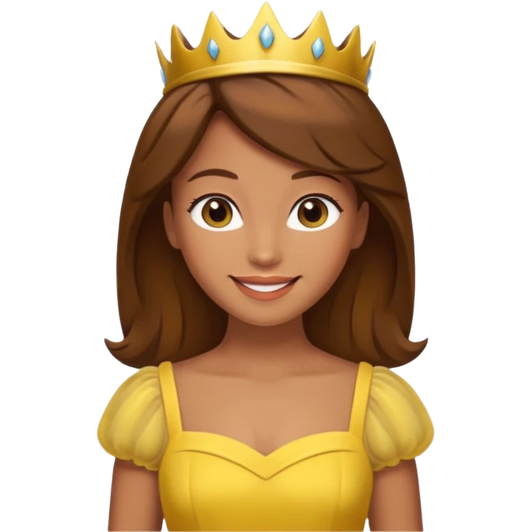 Princess daisy yelllow dress standing with brown hair emoji
