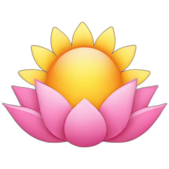 Pink Lotus and sun emoji