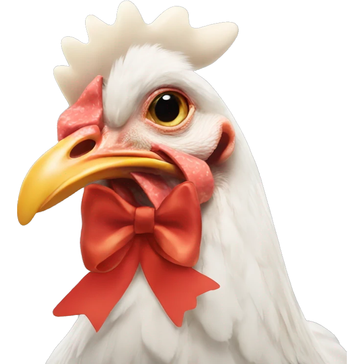 Chicken with a bow  emoji