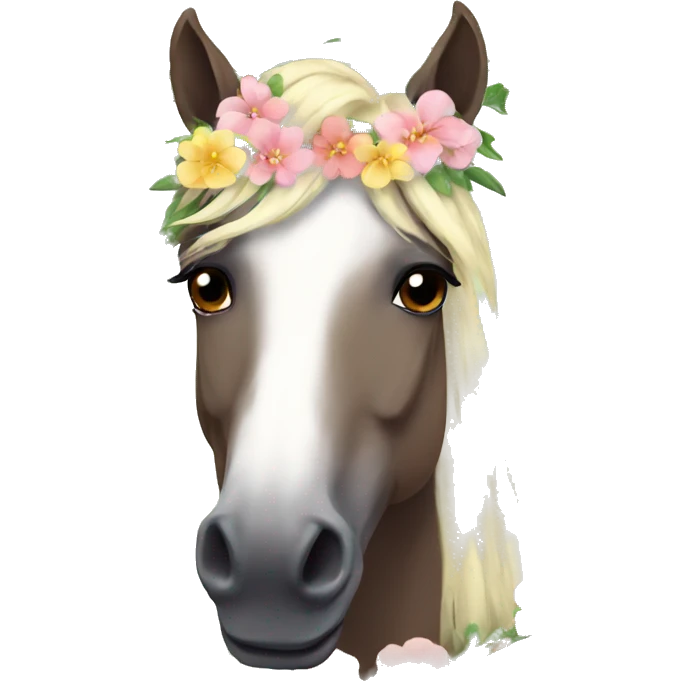 horse with a flower crown emoji